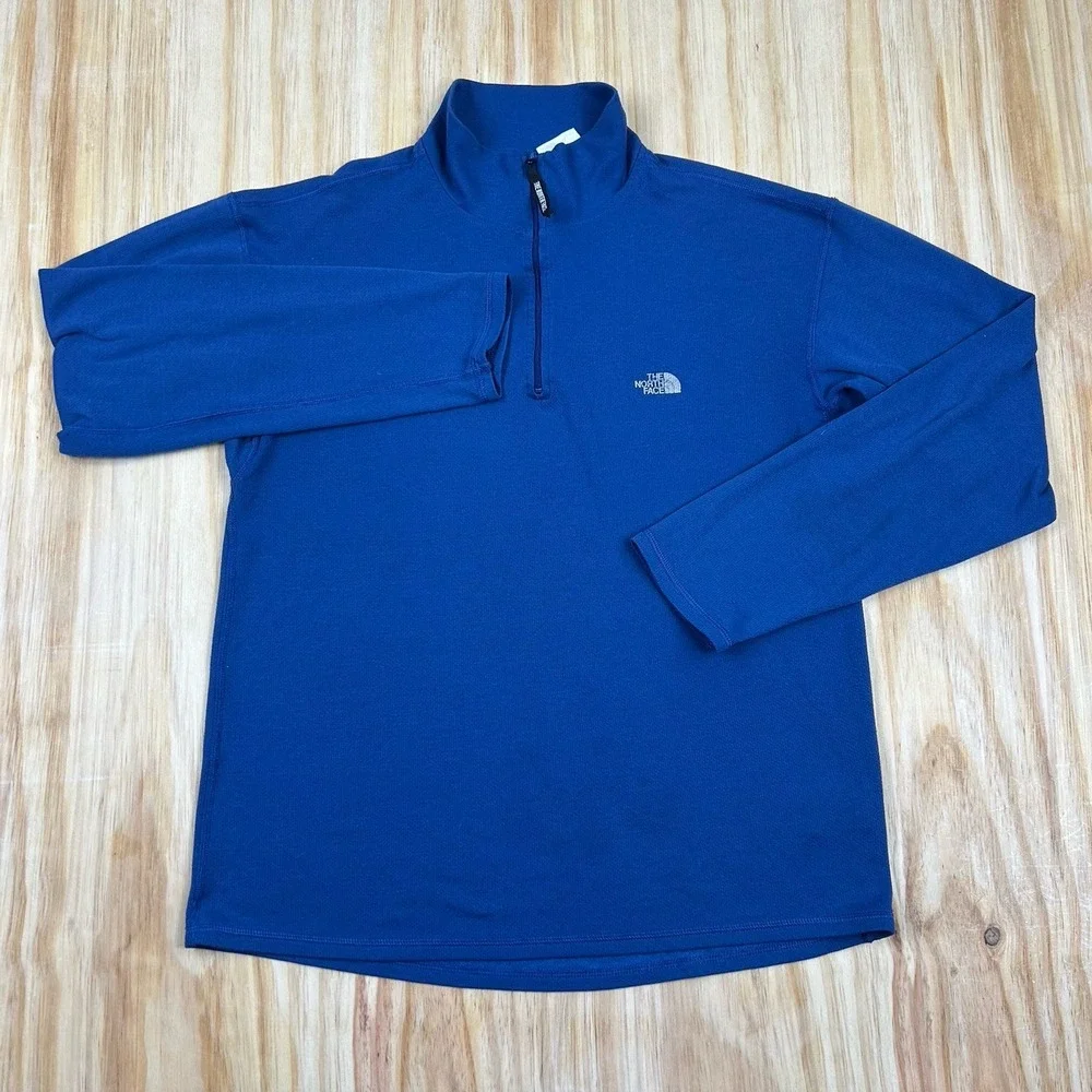 VTG The‎ North Face Men's Long Sleeve 1/4 Zip Base Layer Logo Hiking USA Made